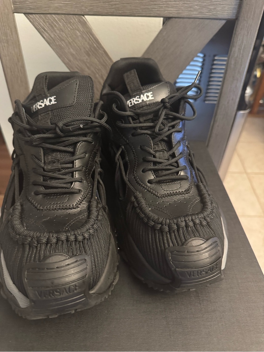 Versace Black Men's mercury Chunky Lace-Up Sneakers